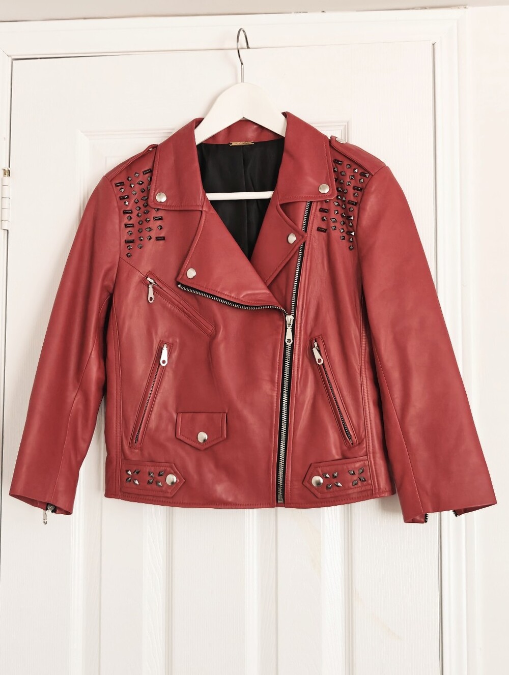 Rebecca Minkoff Soft Lambskin Studs Moto Jacket